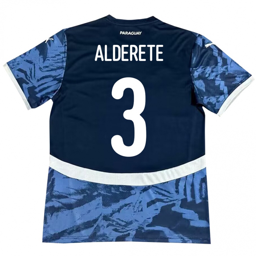 Kids Football Paraguay Omar Alderete #3 Blue Away Jersey 24-26 T-Shirt Uk