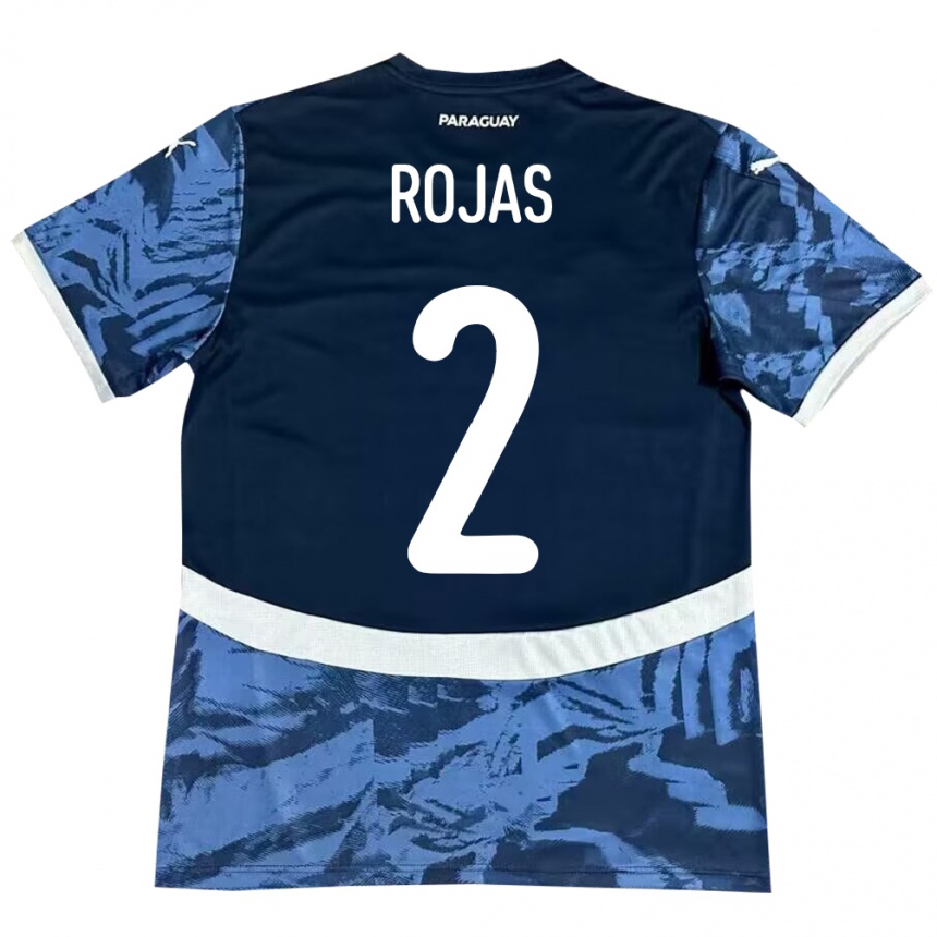 Kids Football Paraguay Robert Rojas #2 Blue Away Jersey 24-26 T-Shirt Uk