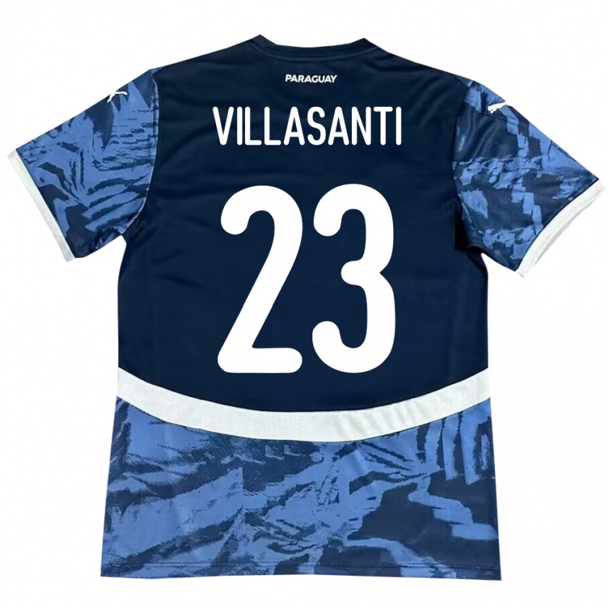 Kids Football Paraguay Mathías Villasanti #23 Blue Away Jersey 24-26 T-Shirt Uk