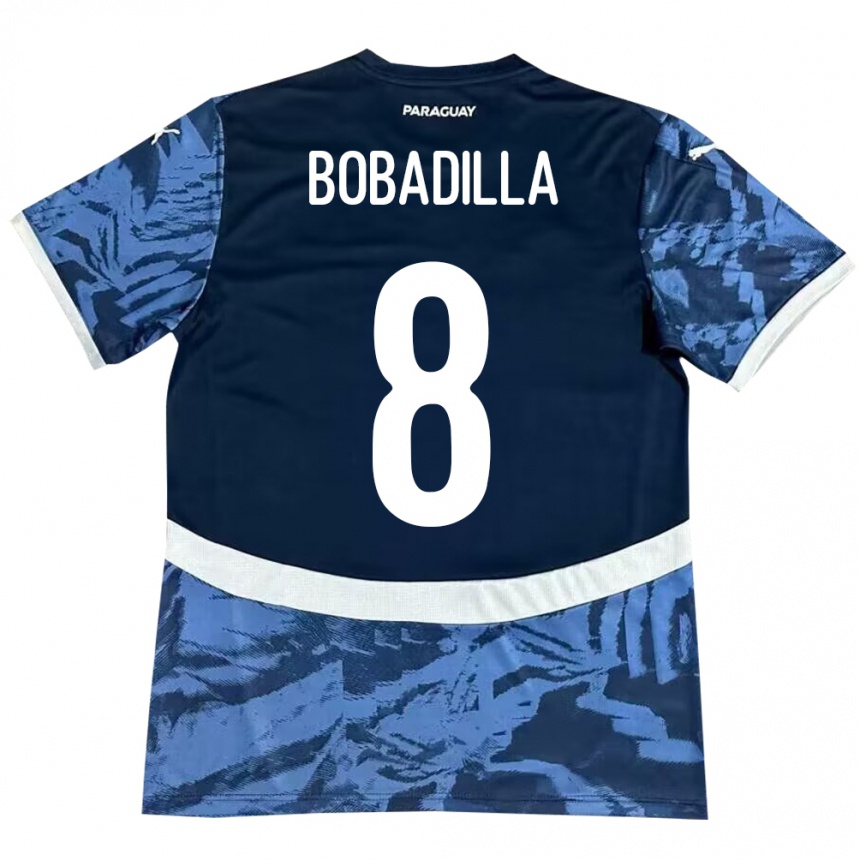 Kids Football Paraguay Damián Bobadilla #8 Blue Away Jersey 24-26 T-Shirt Uk