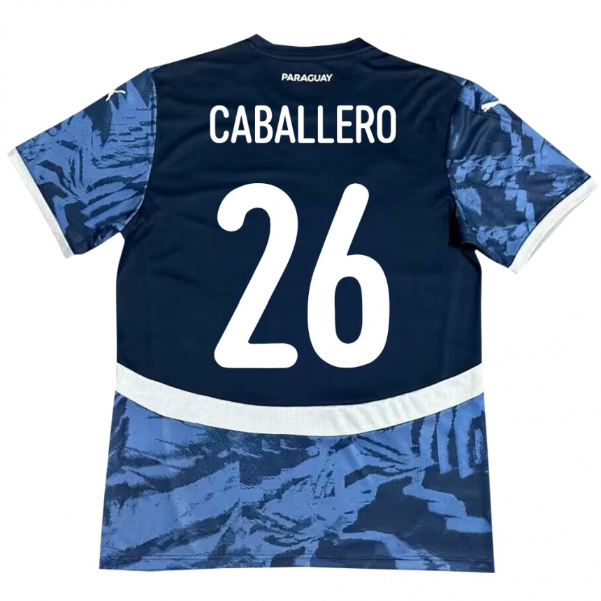 Kids Football Paraguay Hernesto Caballero #26 Blue Away Jersey 24-26 T-Shirt Uk