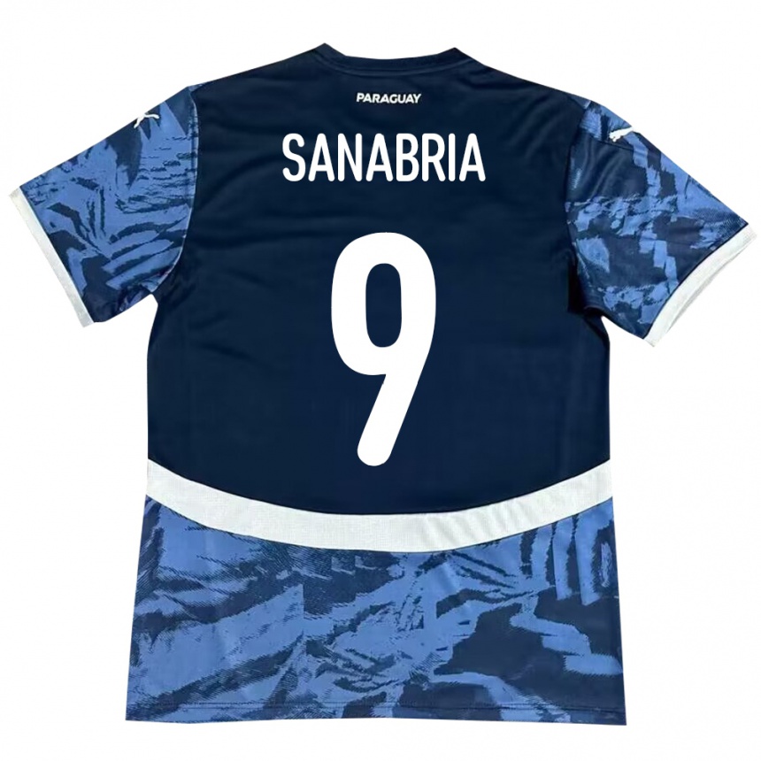 Kids Football Paraguay Antonio Sanabria #9 Blue Away Jersey 24-26 T-Shirt Uk