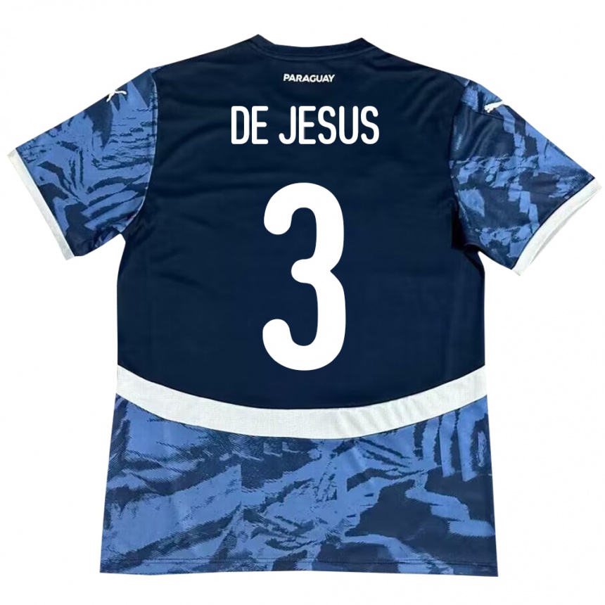 Kids Football Paraguay Ronaldo De Jesús #3 Blue Away Jersey 24-26 T-Shirt Uk