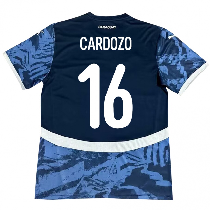 Kids Football Paraguay Juan Cardozo #16 Blue Away Jersey 24-26 T-Shirt Uk