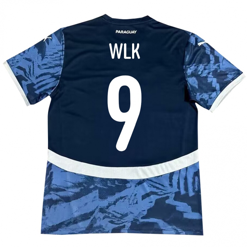 Kids Football Paraguay Allan Wlk #9 Blue Away Jersey 24-26 T-Shirt Uk