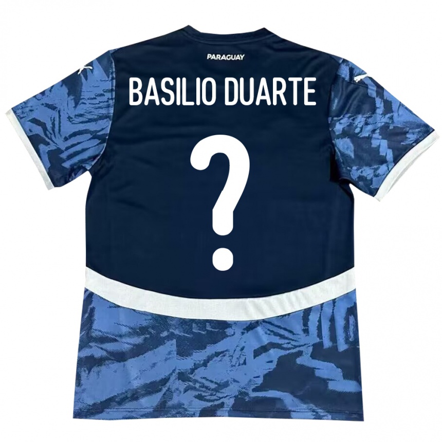 Kids Football Paraguay Basilio Duarte #0 Blue Away Jersey 24-26 T-Shirt Uk