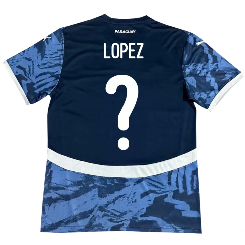 Kids Football Paraguay Rodrigo López #0 Blue Away Jersey 24-26 T-Shirt Uk