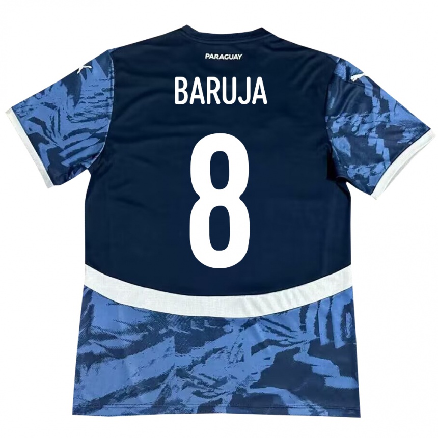 Kids Football Paraguay Fabrizio Baruja #8 Blue Away Jersey 24-26 T-Shirt Uk