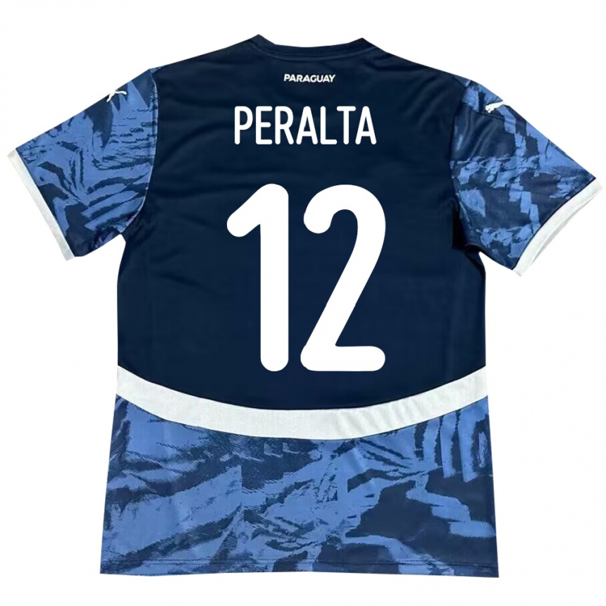 Kids Football Paraguay Jesús Peralta #12 Blue Away Jersey 24-26 T-Shirt Uk