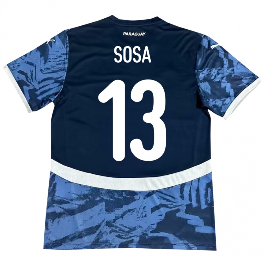 Kids Football Paraguay Alex Sosa #13 Blue Away Jersey 24-26 T-Shirt Uk