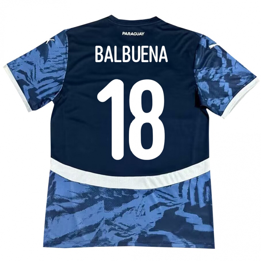 Kids Football Paraguay Axel Balbuena #18 Blue Away Jersey 24-26 T-Shirt Uk