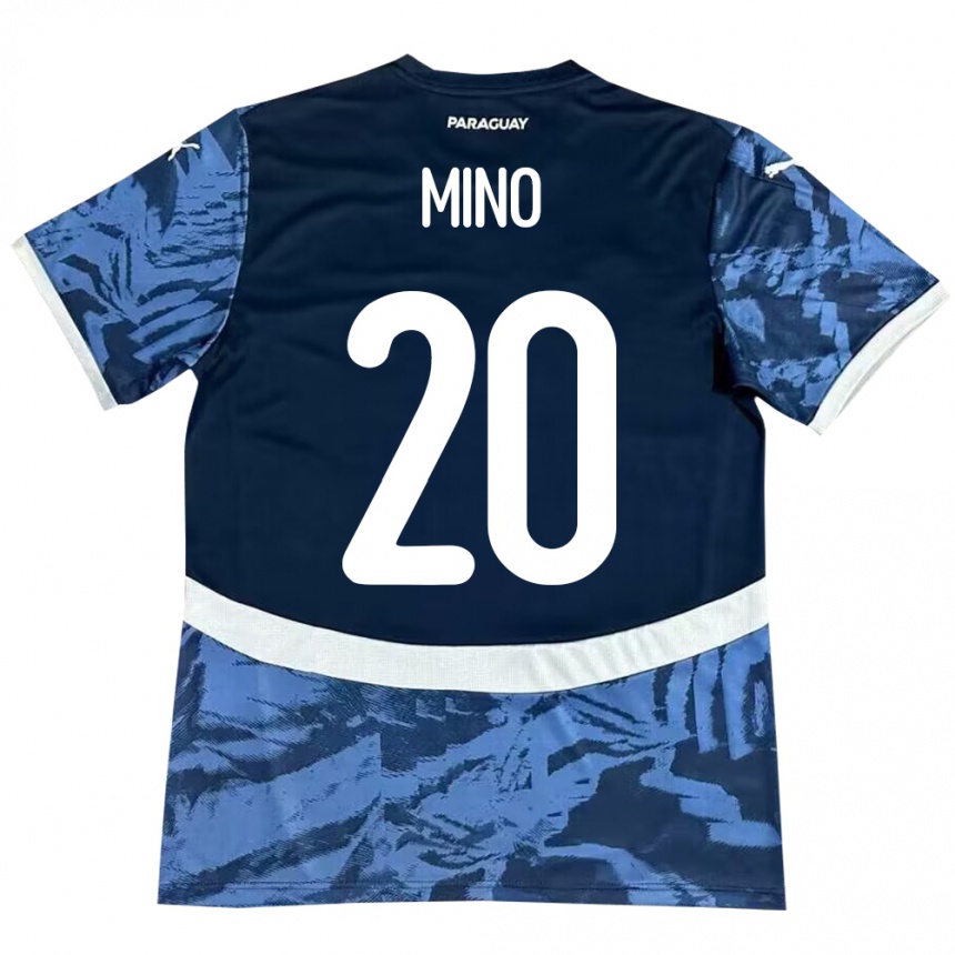 Kids Football Paraguay César Miño #20 Blue Away Jersey 24-26 T-Shirt Uk