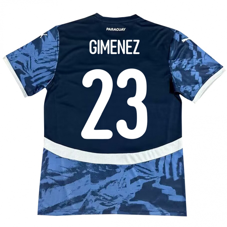 Kids Football Paraguay Miguel Giménez #23 Blue Away Jersey 24-26 T-Shirt Uk