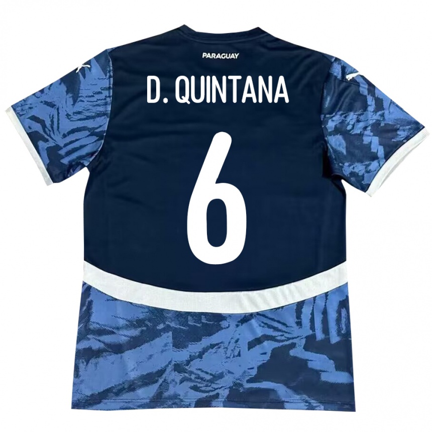 Kids Football Paraguay Dulce Quintana #6 Blue Away Jersey 24-26 T-Shirt Uk