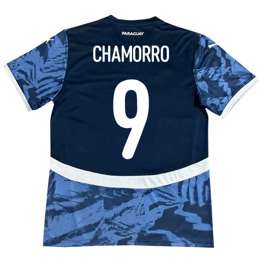 Kids Football Paraguay Lice Chamorro #9 Blue Away Jersey 24-26 T-Shirt Uk