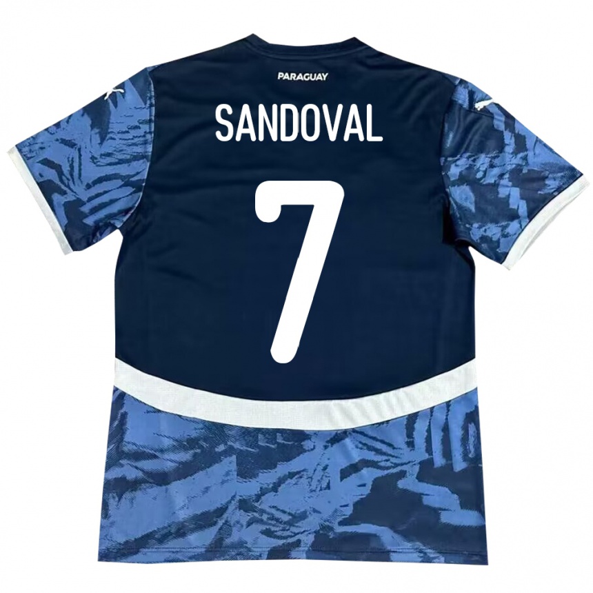 Kids Football Paraguay Fabiola Sandoval #7 Blue Away Jersey 24-26 T-Shirt Uk