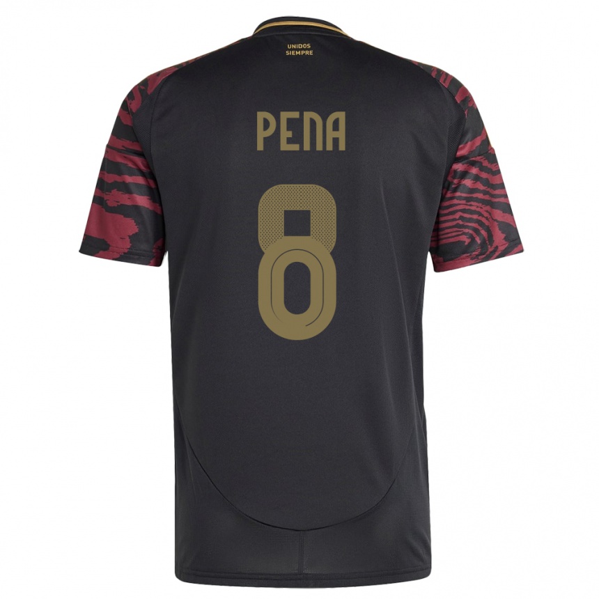 Kids Football Peru Sergio Peña #8 Black Away Jersey 24-26 T-Shirt Uk