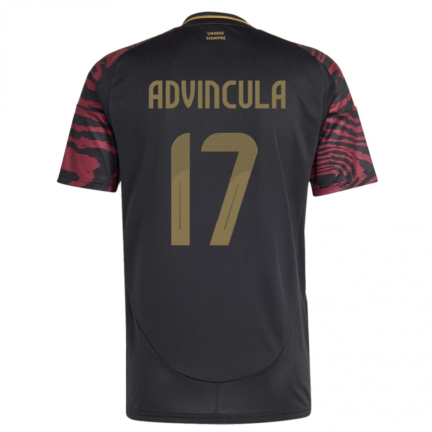 Kids Football Peru Luis Advíncula #17 Black Away Jersey 24-26 T-Shirt Uk