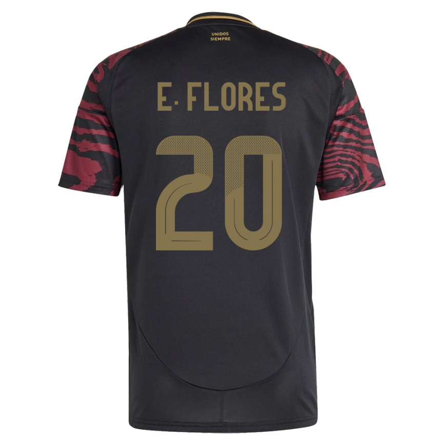 Kids Football Peru Edison Flores #20 Black Away Jersey 24-26 T-Shirt Uk