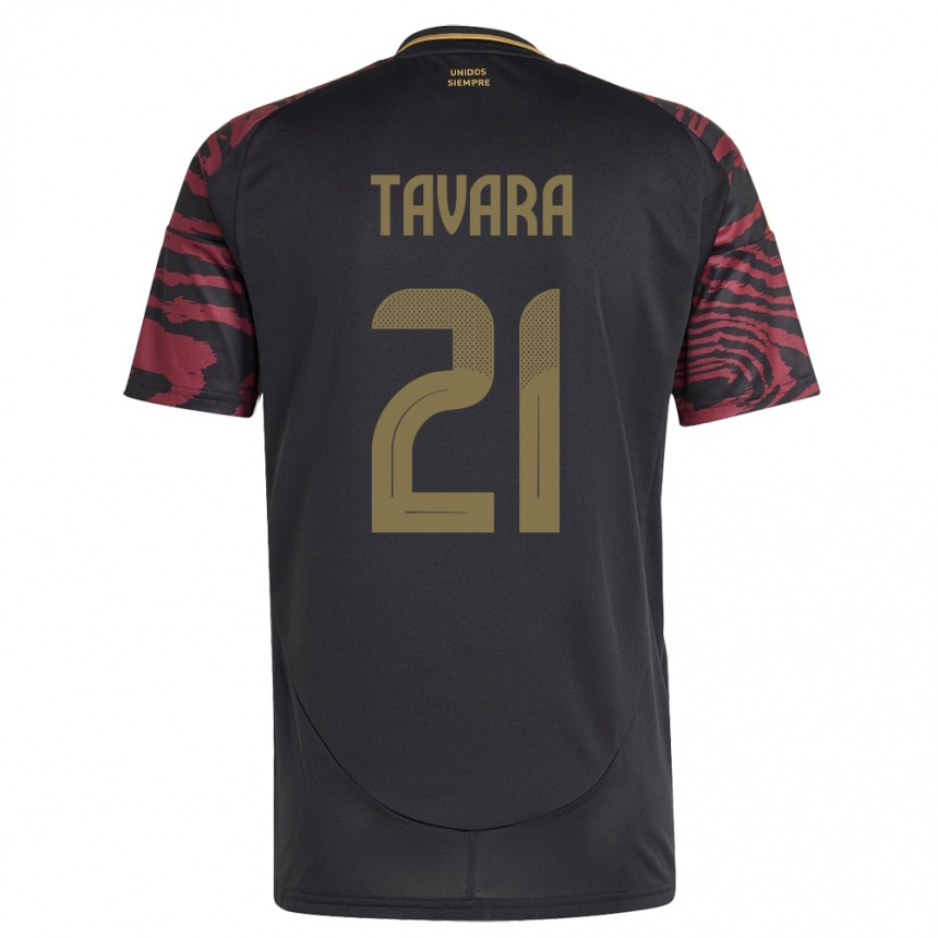 Kids Football Peru Martín Távara #21 Black Away Jersey 24-26 T-Shirt Uk