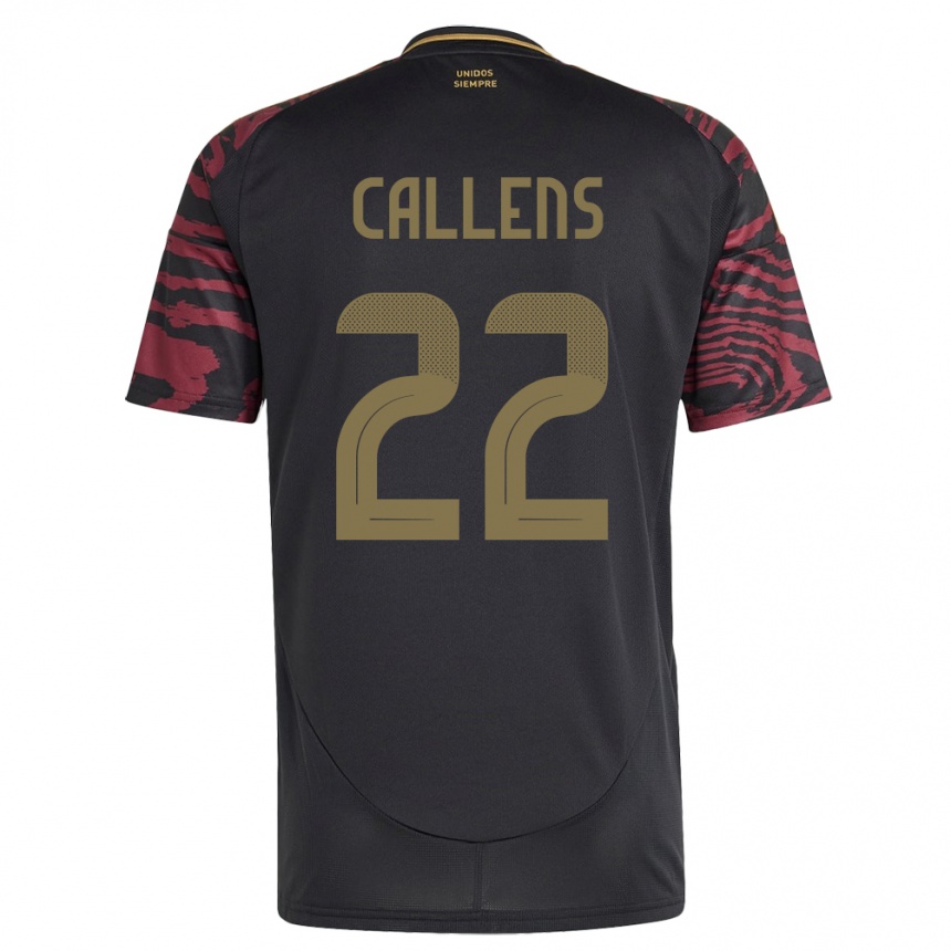 Kids Football Peru Alexander Callens #22 Black Away Jersey 24-26 T-Shirt Uk