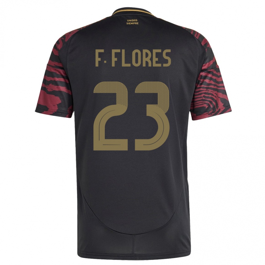 Kids Football Peru Franchesco Flores #23 Black Away Jersey 24-26 T-Shirt Uk