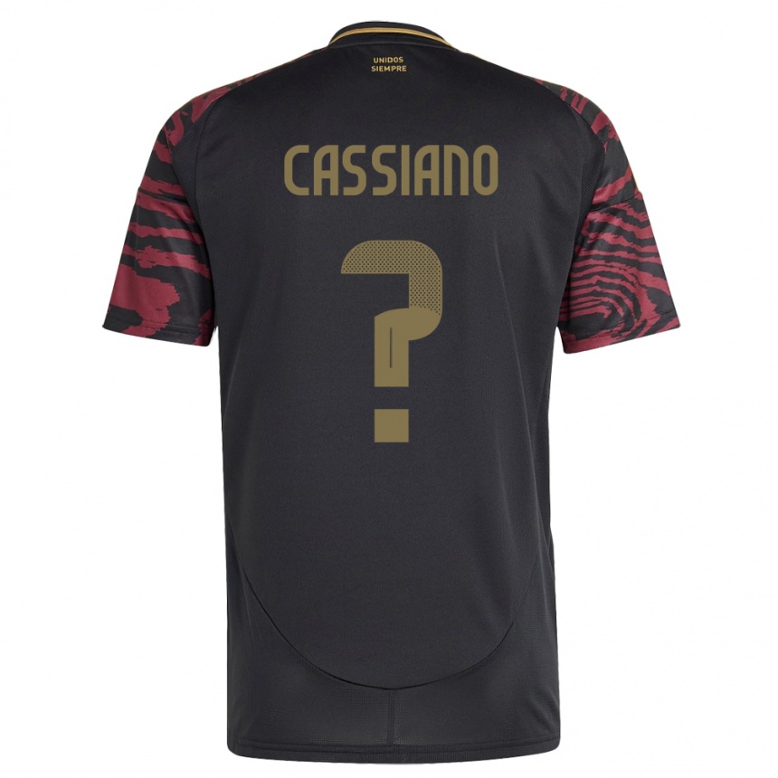 Kids Football Peru Franshesko Cassiano #0 Black Away Jersey 24-26 T-Shirt Uk