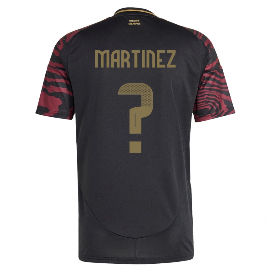 Kids Football Peru Juan Martínez #0 Black Away Jersey 24-26 T-Shirt Uk