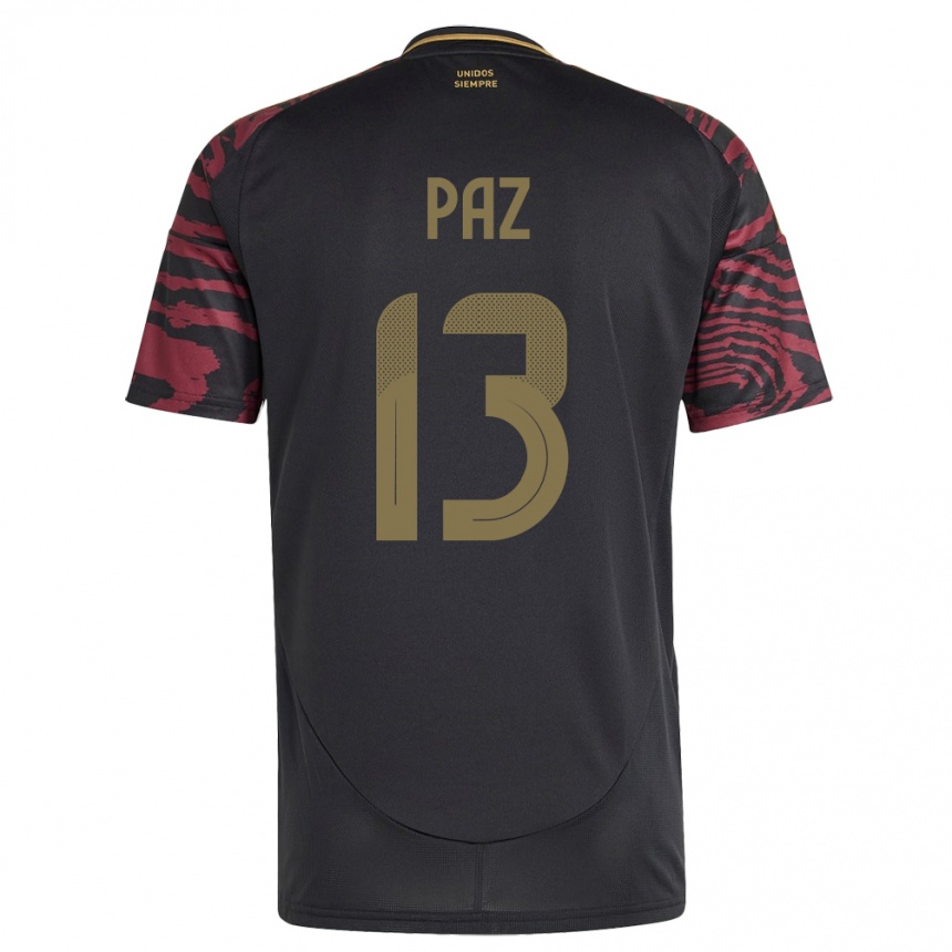 Kids Football Peru Braidy Paz #13 Black Away Jersey 24-26 T-Shirt Uk