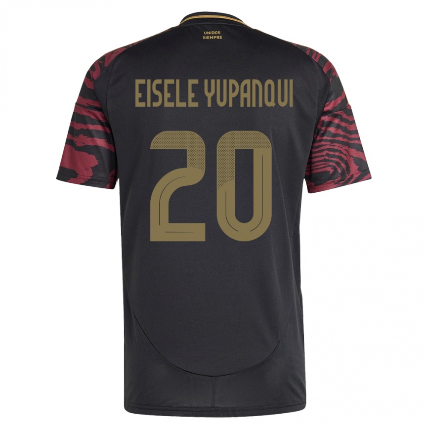 Kids Football Peru Philipp Eisele Yupanqui #20 Black Away Jersey 24-26 T-Shirt Uk