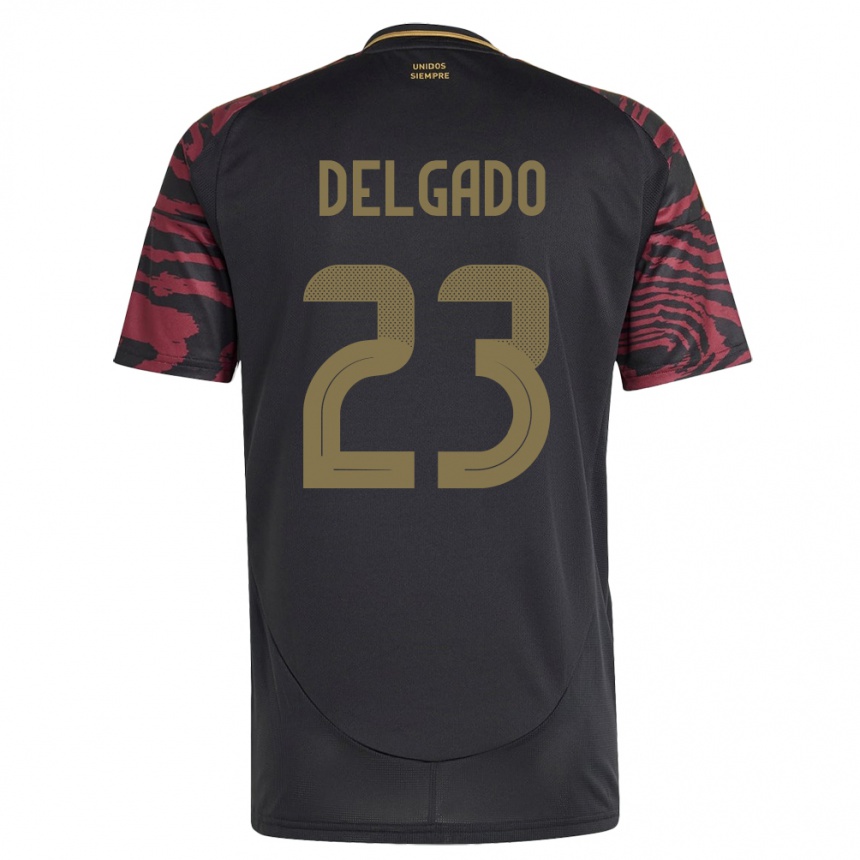 Kids Football Peru Valentino Delgado #23 Black Away Jersey 24-26 T-Shirt Uk