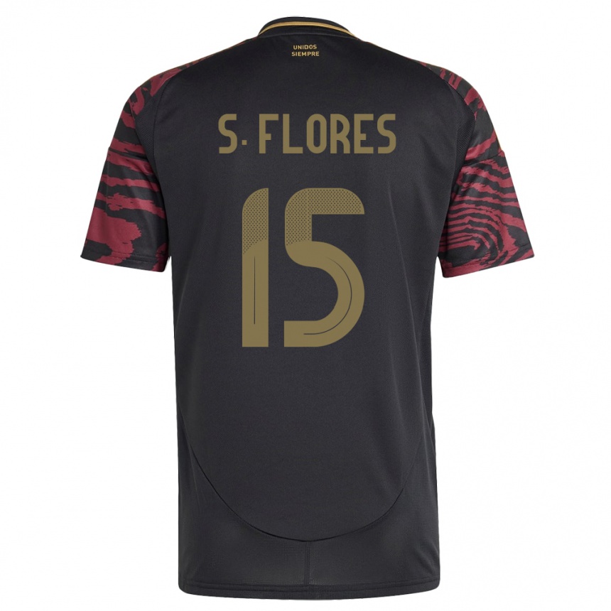 Kids Football Peru Scarleth Flores #15 Black Away Jersey 24-26 T-Shirt Uk