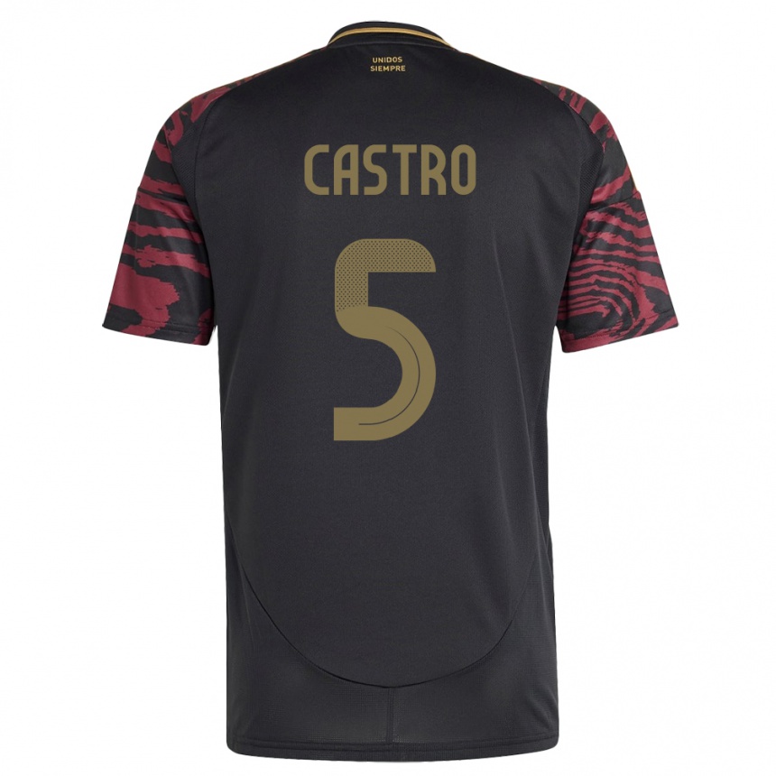 Kids Football Peru Rosa Castro #5 Black Away Jersey 24-26 T-Shirt Uk