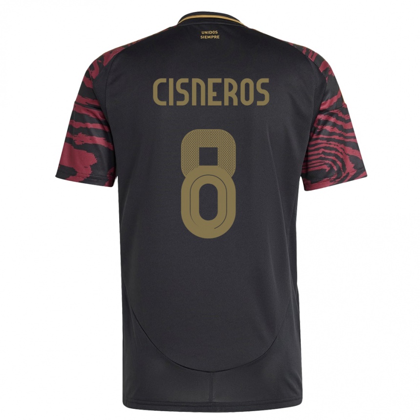 Kids Football Peru Geraldine Cisneros #8 Black Away Jersey 24-26 T-Shirt Uk