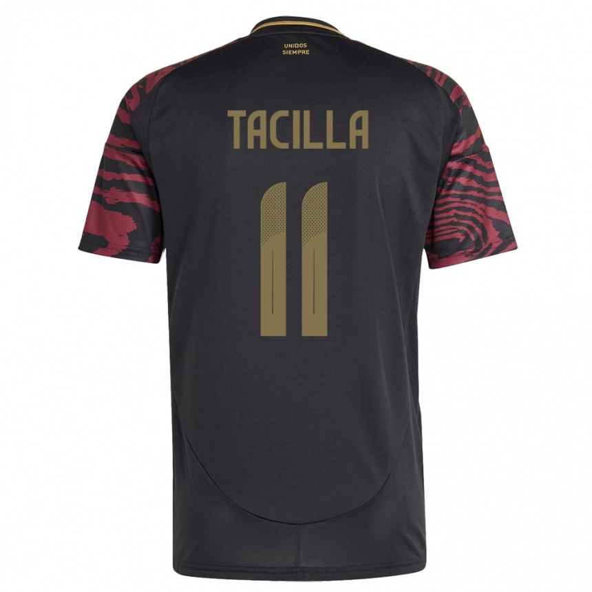 Kids Football Peru Yomira Tacilla #11 Black Away Jersey 24-26 T-Shirt Uk