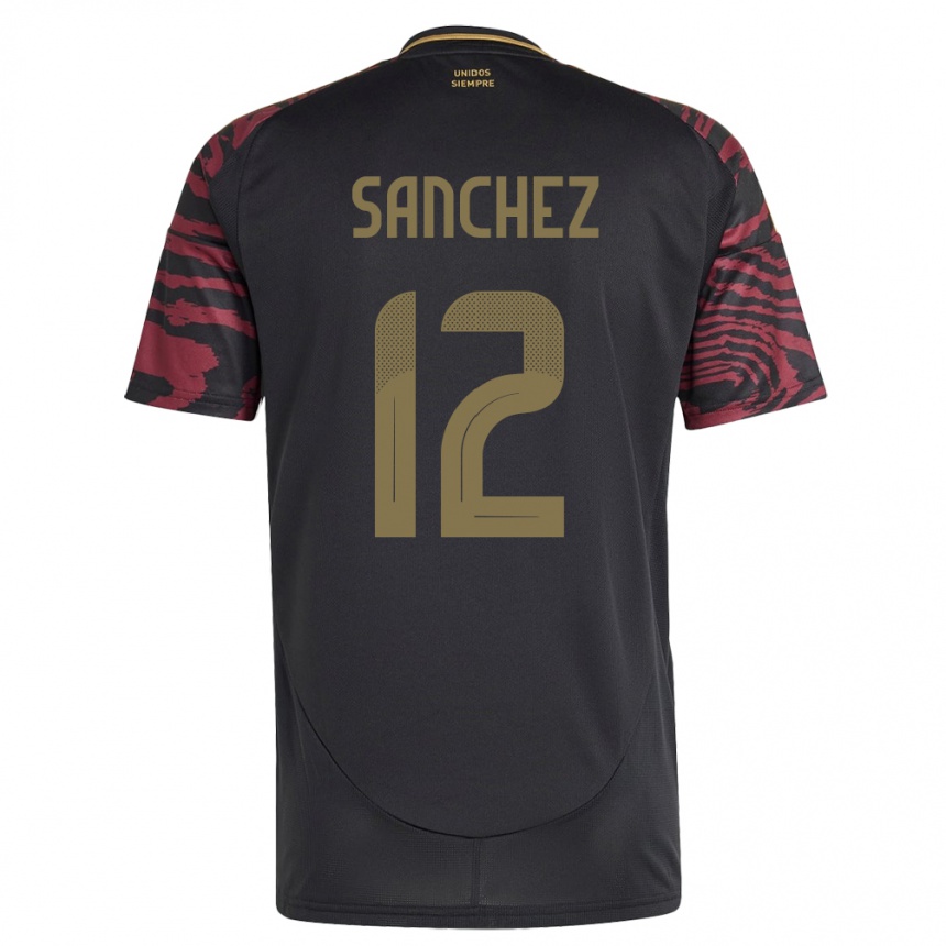 Kids Football Peru Maryory Sánchez #12 Black Away Jersey 24-26 T-Shirt Uk