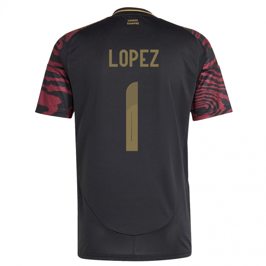 Kids Football Peru Karla Lopez #1 Black Away Jersey 24-26 T-Shirt Uk