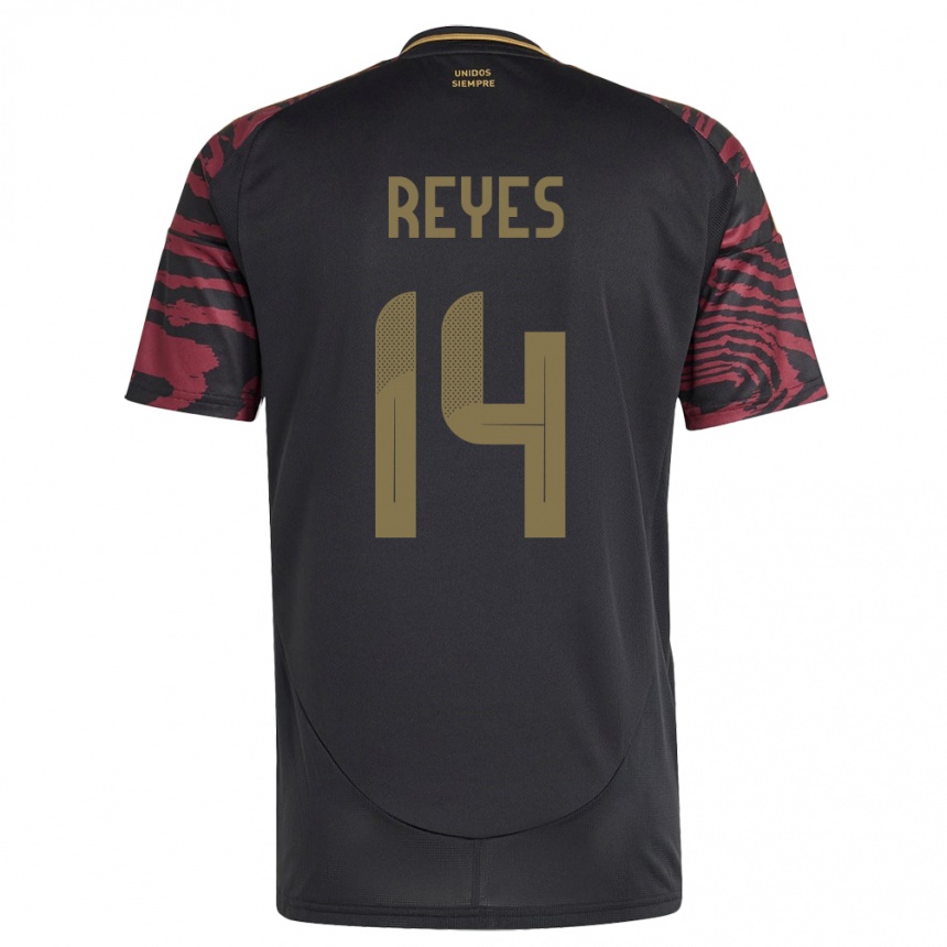 Kids Football Peru Alison Reyes #14 Black Away Jersey 24-26 T-Shirt Uk