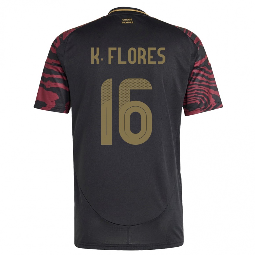 Kids Football Peru Kimbherly Flores #16 Black Away Jersey 24-26 T-Shirt Uk