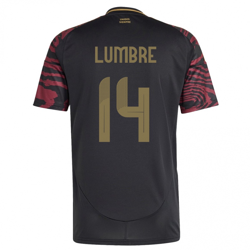 Kids Football Peru Noelia Lumbre #14 Black Away Jersey 24-26 T-Shirt Uk