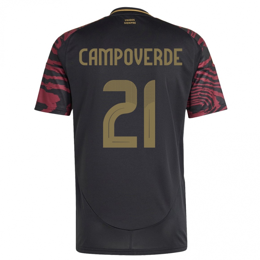 Kids Football Peru Luz Campoverde #21 Black Away Jersey 24-26 T-Shirt Uk