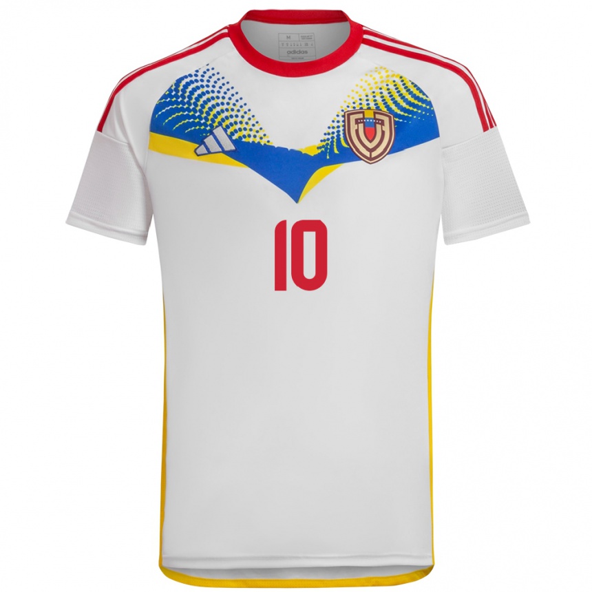 Kids Football Venezuela Yerliane Moreno #10 White Away Jersey 24-26 T-Shirt Uk