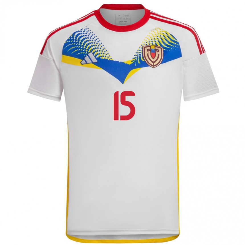 Kids Football Venezuela Cesar Da Silva #15 White Away Jersey 24-26 T-Shirt Uk