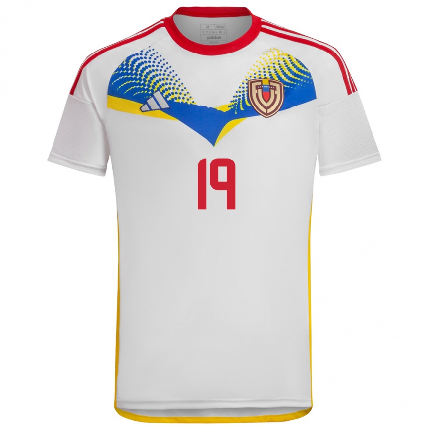 Kids Football Venezuela Brayan Alcocer #19 White Away Jersey 24-26 T-Shirt Uk