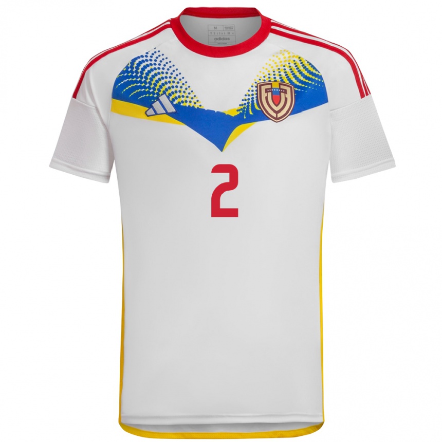 Kids Football Venezuela Carlos Vivas #2 White Away Jersey 24-26 T-Shirt Uk