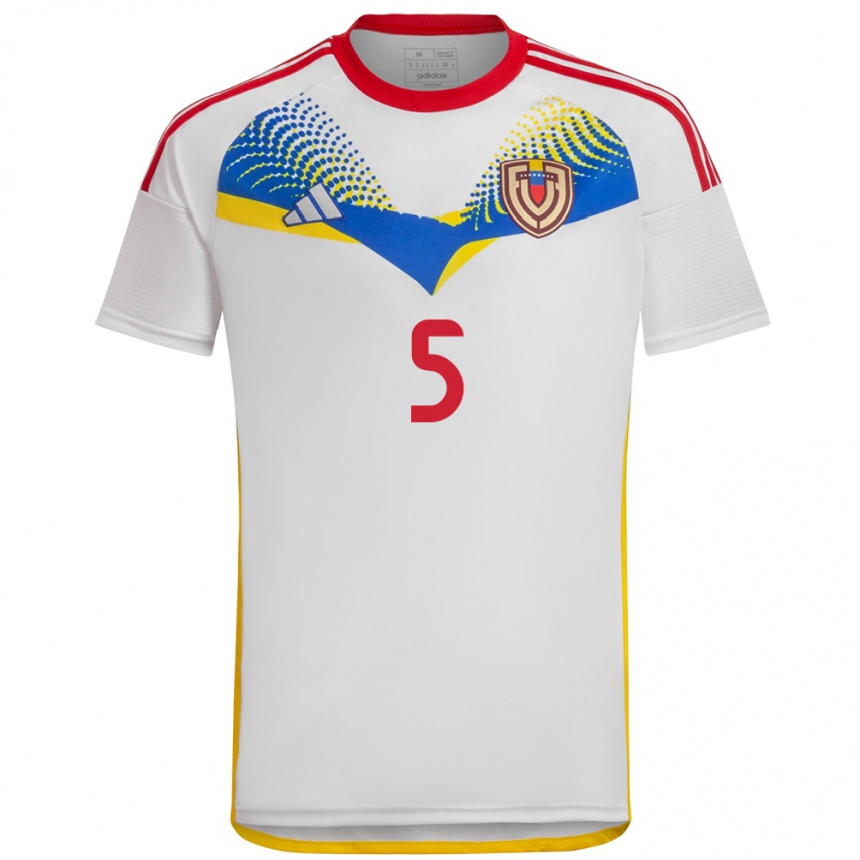 Kids Football Venezuela Abraham Bahachille #5 White Away Jersey 24-26 T-Shirt Uk