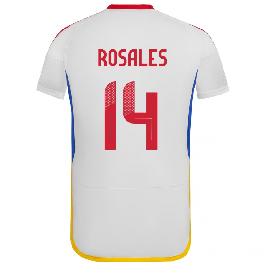 Kids Football Venezuela Roberto Rosales #14 White Away Jersey 24-26 T-Shirt Uk