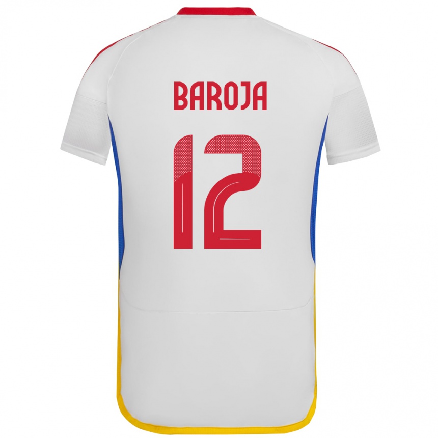 Kids Football Venezuela Alain Baroja #12 White Away Jersey 24-26 T-Shirt Uk