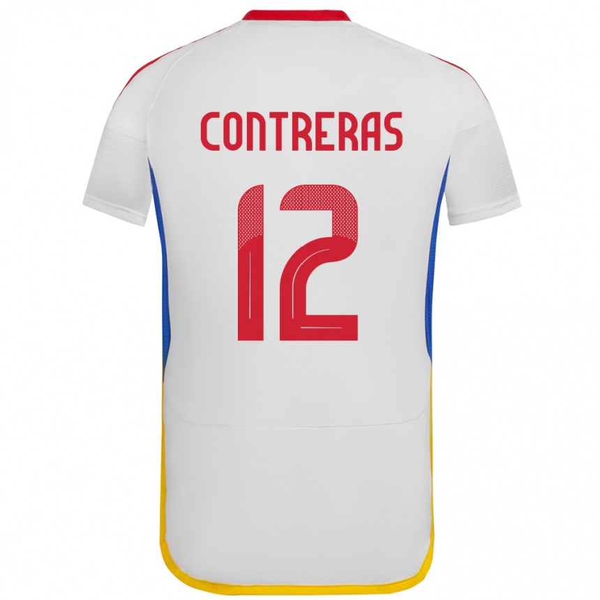 Kids Football Venezuela José Contreras #12 White Away Jersey 24-26 T-Shirt Uk