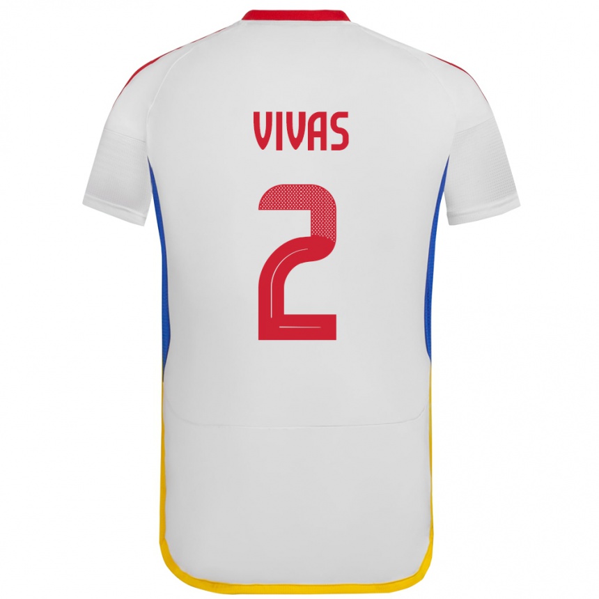 Kids Football Venezuela Carlos Vivas #2 White Away Jersey 24-26 T-Shirt Uk